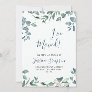 Watercolor Eucalyptus Moving Announcement Cards
