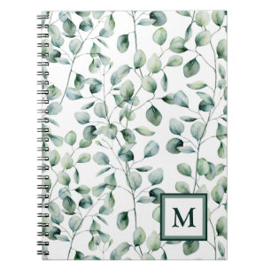 Watercolor Eucalyptus Pattern Notebook