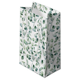 Watercolor Eucalyptus Pattern Small Gift Bag