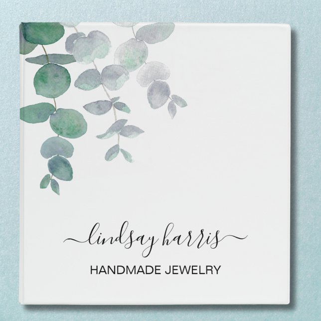 Watercolor Eucalyptus Personalized Jeweller Binder (Creator Uploaded)