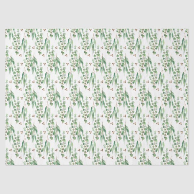 Watercolor Eucalyptus Series Design 2 Tissue Paper (Front)