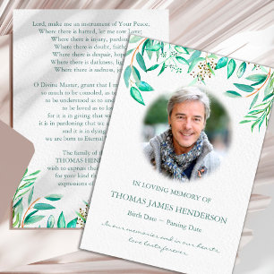 Watercolor Eucalyptus Sympathy Funeral Thank You Invitation