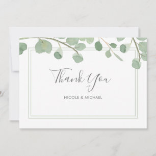 Watercolor Eucalyptus Thank You Card