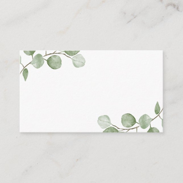 Watercolor Eucalyptus Wedding Advice and Wishes (Front)