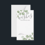 Watercolor Eucalyptus Wedding Advice and Wishes Card<br><div class="desc">Celebrate your special day with these beautifully wedding advice and wishes card,  featuring title "wishes" in modern script and decorated with soft watercolor eucalyptus on a white background.

Perfect for wedding,  baby shower,  birthday party,  bridal shower,  bachelorette party and any special occasions.</div>