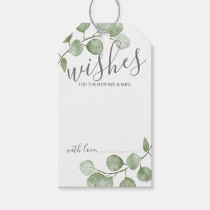 Watercolor Eucalyptus Wedding Advice and Wishes Gift Tags
