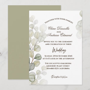 Watercolor Eucalyptus Wedding Invitation