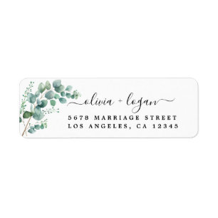 Watercolor Eucalyptus Wedding Return Address