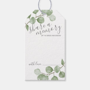Watercolor Eucalyptus Wedding 'Share a Memory' Gift Tags