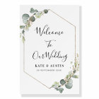 watercolor eucalyptus wedding welcome sign