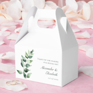 Watercolor Eucalyptus Wedding   White Favor Box