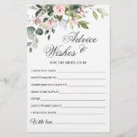 Watercolor Eucalyptus Wishes & Advice Card<br><div class="desc">Watercolor Eucalyptus Wishes & Advice Card.
Personalize with the bride to be's name and date of shower. 
For further customization,  please click the "customize further" link. If you need help,  contact me please.</div>