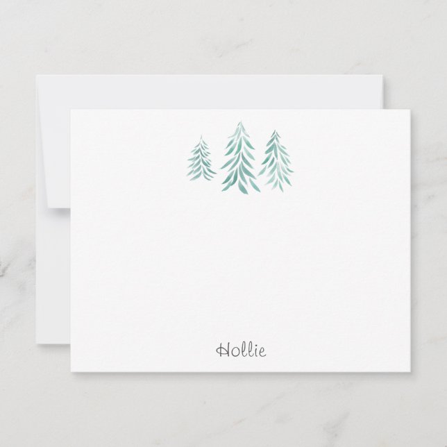 Watercolor Evergreen Trees Brushstrokes  Card (Front)