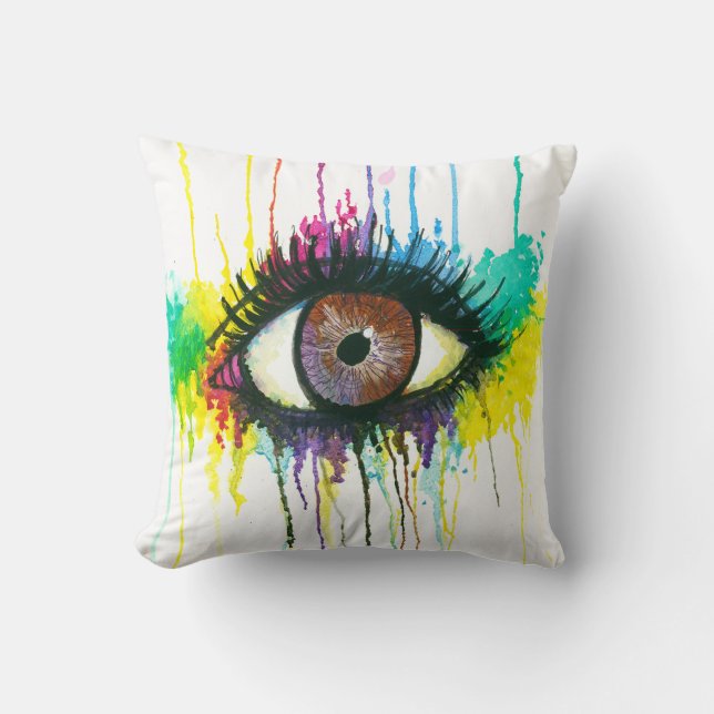 Watercolor Eye Throw Pillow (Front)