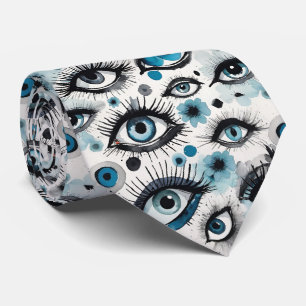 Watercolor Eyes and Lashes in Blue Tie
