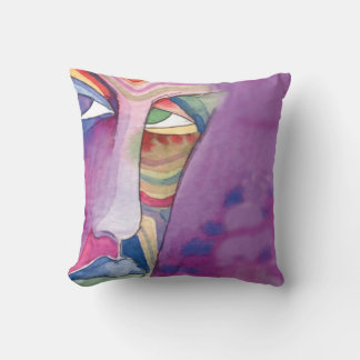 WATERCOLOR FACE Abstract Water Colour Pillow