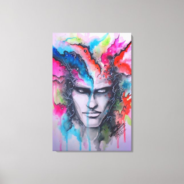 Watercolor Face Canvas Print (Front)
