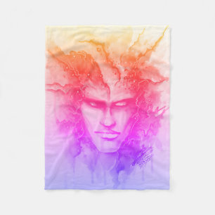 Watercolor Face Fleece Blanket