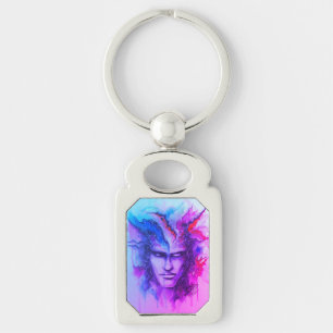 Watercolor Face Keychain