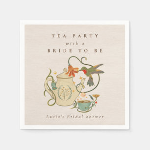 Watercolor Faecore floral Tea Party Bridal Shower Napkin