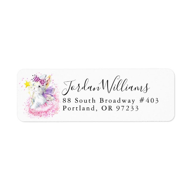 Watercolor Fairy Bunny | Add Your Name (Front)