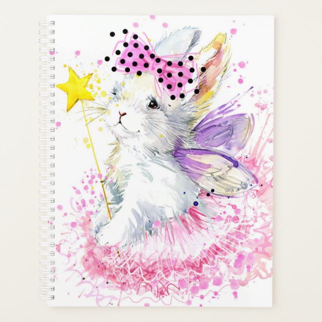 Watercolor Fairy Bunny Planner (Front)