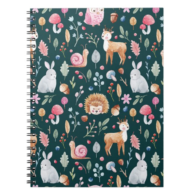 Watercolor Fairy Forest Children's Pattern Notebook (Front)