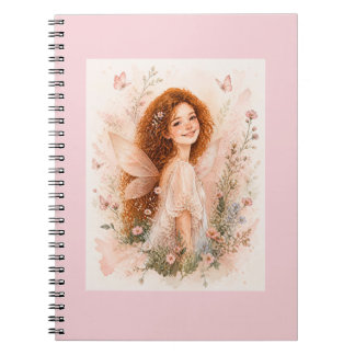Watercolor Fairy in a Wildflower Garden Notebook