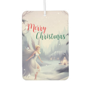 Watercolor fairy snowflake merry Xmas tree party Air Freshener