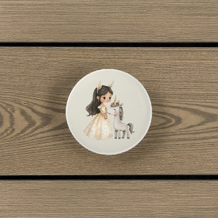 Watercolor Fairytale Princess Whimsical Ceramic Knob