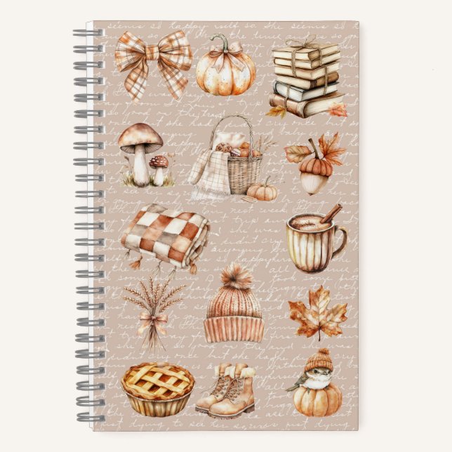 Watercolor Fall Autumn Favorite Notebook (Front)