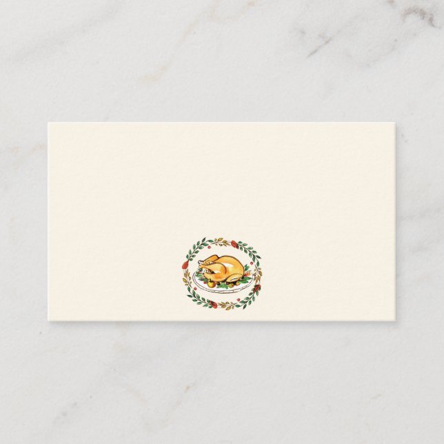 Watercolor Fall Autumn Thanksgiving Turkey Place Card (Front)