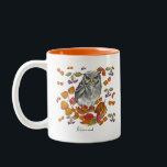 Watercolor fall beautiful owl and leaves coffee mu Two-Tone coffee mug<br><div class="desc">Watercolor fall beautiful owl and leaves</div>