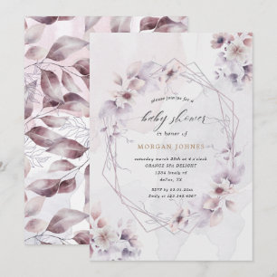 watercolor fall floral baby shower invite
