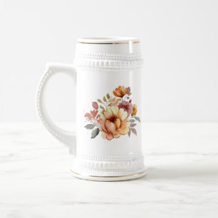 Watercolor Fall Flowers Clipart-77628 Beer Stein