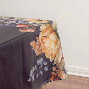 Watercolor Fall Flowers-Purple- Tablecloth