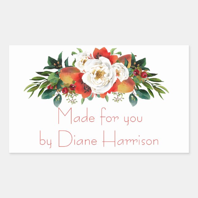 Watercolor Fall Flowers Sticker (Front)