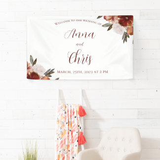 WATERCOLOR FALL FLOWERS WEDDING  BANNER