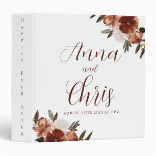 WATERCOLOR FALL FLOWERS WEDDING BINDER