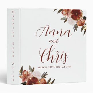 WATERCOLOR FALL FLOWERS WEDDING BINDER