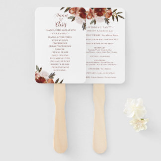 WATERCOLOR FALL FLOWERS WEDDING HAND FAN