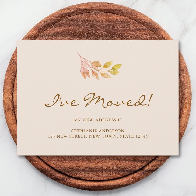 Watercolor Fall Foliage I've Moved Moving Announcement (Creator Uploaded)