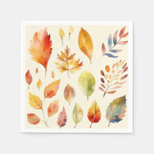 Watercolor Fall Foliage Napkin