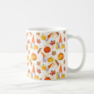 Watercolor Fall Gnomes, Pumpkins And Leaves Coffee Mug