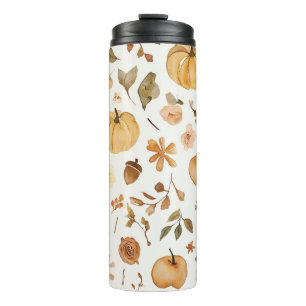 Watercolor Fall Harvest Seamless Pattern Tumbler