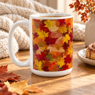 Watercolor Fall Leaves - Vintage Autumn Pattern Coffee Mug