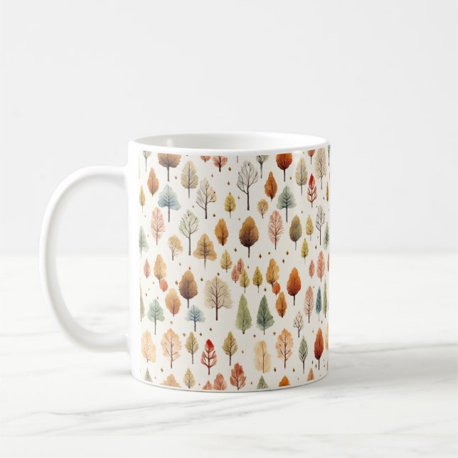 Watercolor Fall Pattern Coffee Mug (Left)