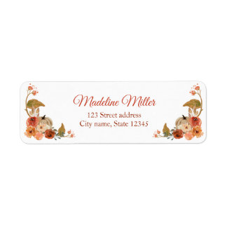 Watercolor Fall Pumpkin Floral