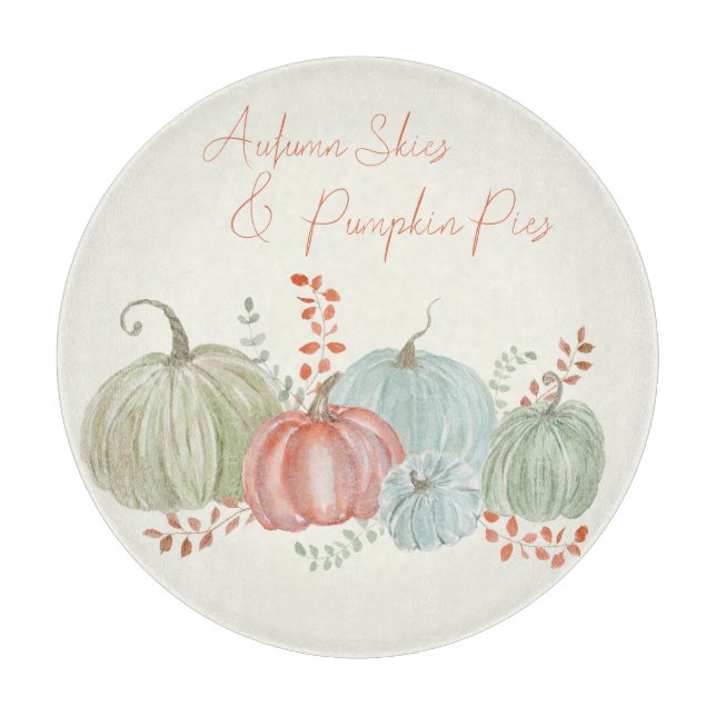 Watercolor Fall Pumpkins  Cutting Board (Front)