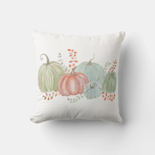Watercolor Fall Pumpkins  Throw Pillow